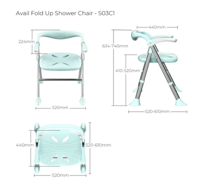 AVAIL - Shower Chair Fold Up